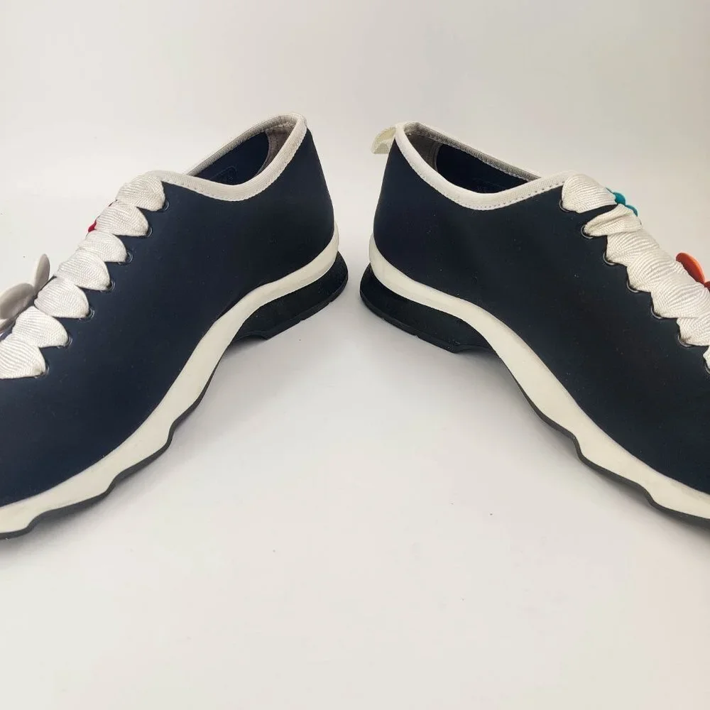 Fendi Neoprene Flowerland Flower Applique Sneakers 39.5 9.5